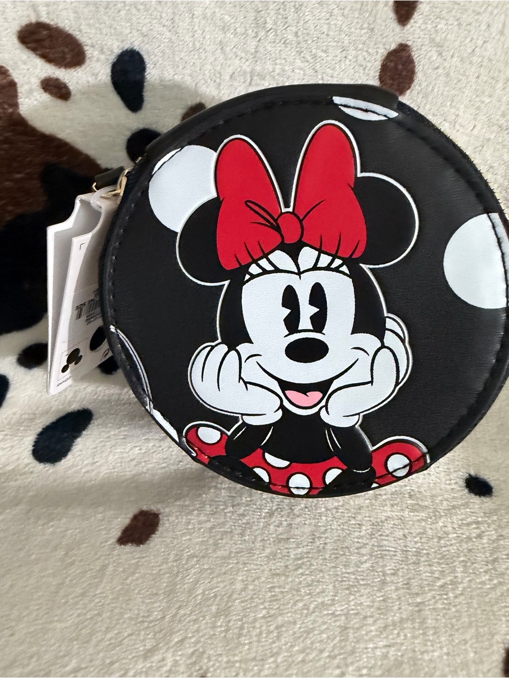 Disney Minnie Mouse Round Coin Purse - Black, Red & White